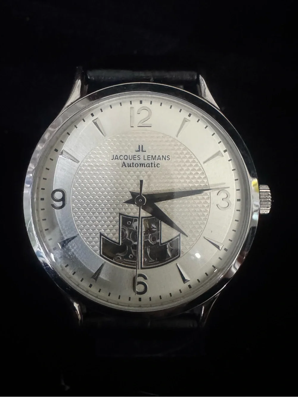 Jacques Lemans Silver and Black Automatic Men's Watch